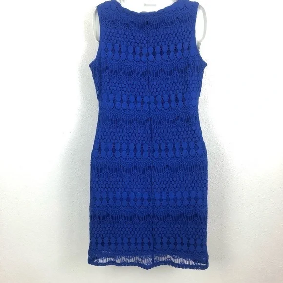 Tiana B Royal Blue Laced Fully Lined Dress Size S - Picture 4 of 8